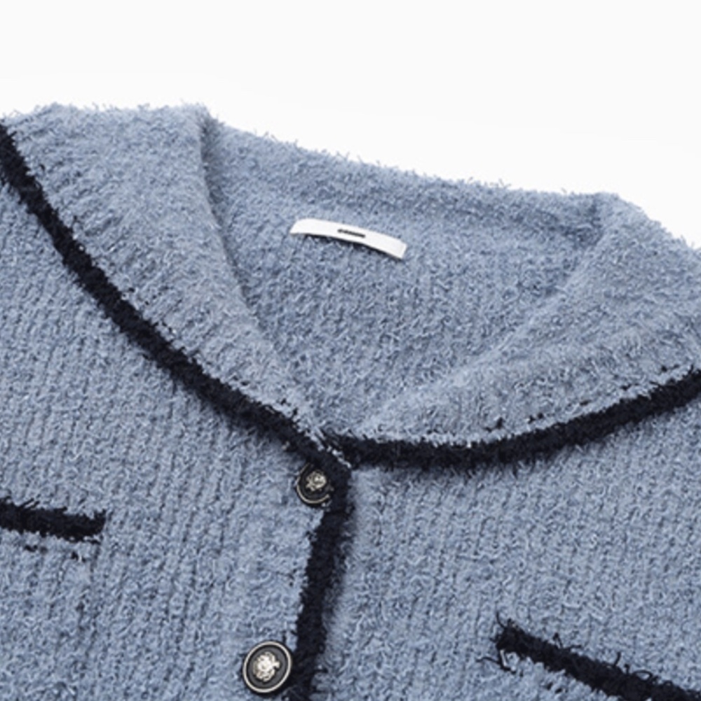 Blue Button-Up Cardigan Sweater - Picture 5 of 9